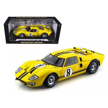 Shelby Collectibles 1966 Ford GT-40 MK 2 Yellow No.8 1-18 Diecast Car Model SC417